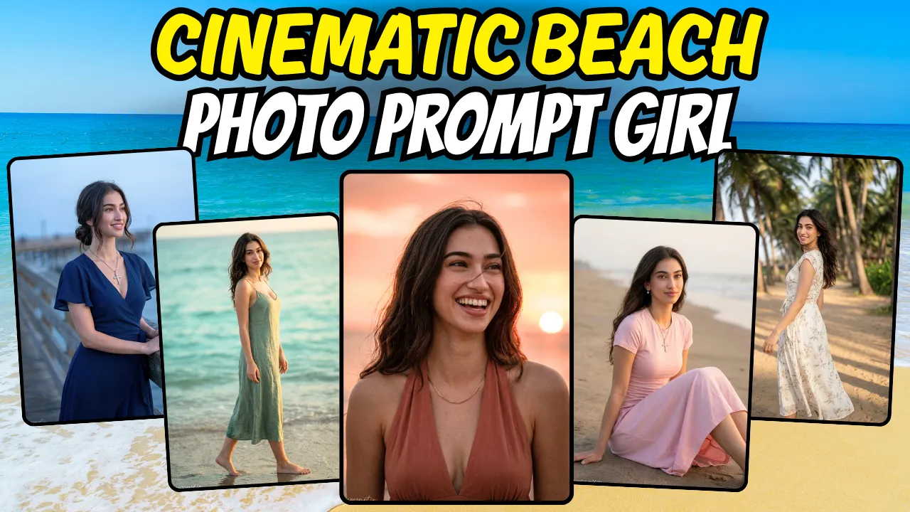 5 Viral Cinematic Beach Photo Prompt Girls 2026 ,Girls Love Beach Photo | Trending Insta Prompts