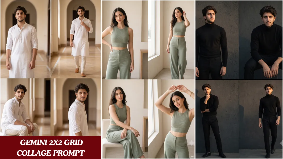 5 Best Gemini 2X2 Grid Collage Prompts That Go Viral | Trending Insta Prompts