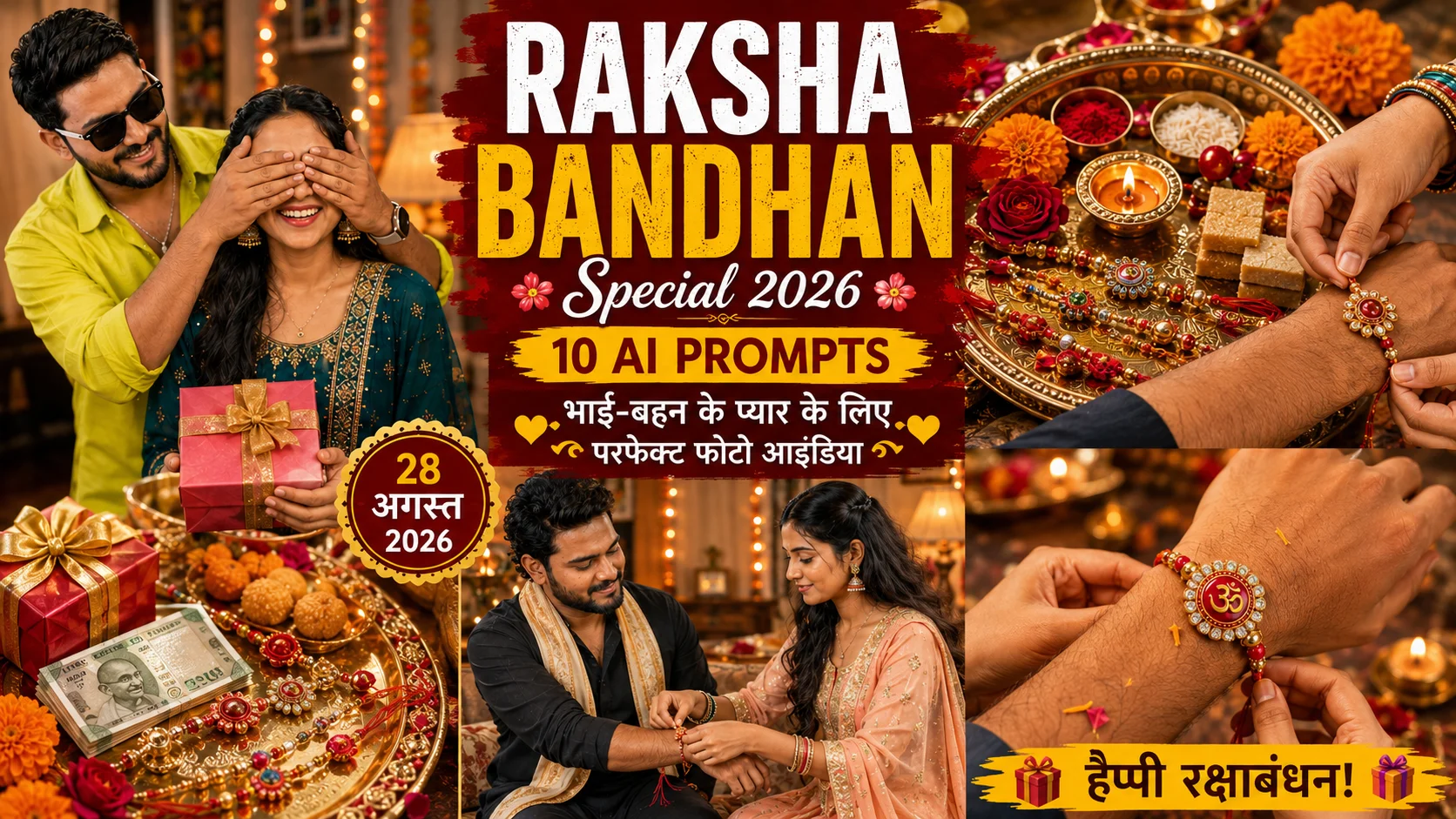 Top 10 Raksha Bandhan Prompt for Brother and Sister | Trending Insta Prompts