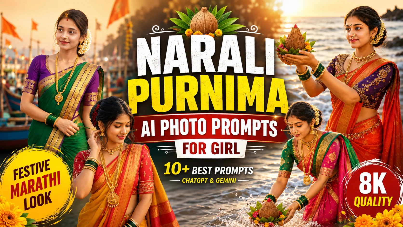Narali Purnima Prompt for Girl: 10+ Beautiful AI Photo Prompts for ChatGPT & Gemini | Trending Insta Prompts
