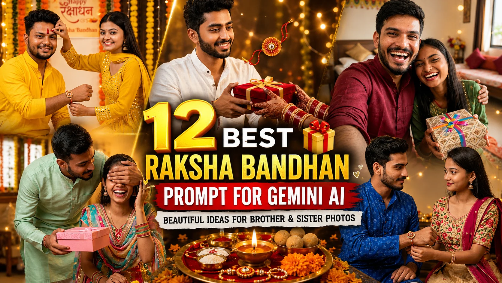 Raksha Bandhan Prompt for Gemini AI: 12 Heartwarming AI Photo Prompts for Brother and Sister | Trending Insta Prompts