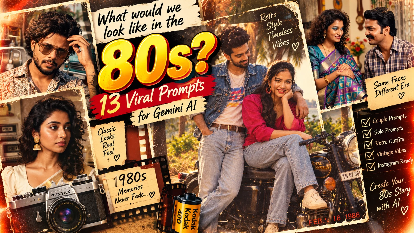 What Would I Look Like in the 80s? 31 Viral 80s Prompts for Gemini AI Photo Editing | Trending Insta Prompts