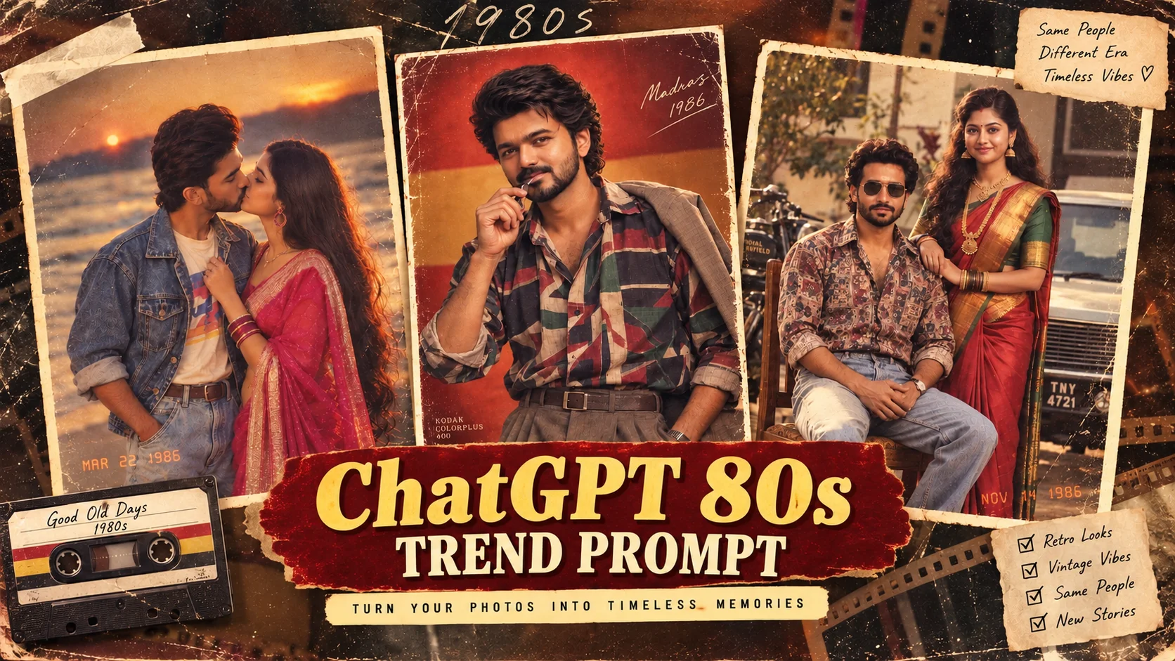 ChatGPT 80s Trend Prompt: Create Viral 1980s Photos From Your Own Picture | Trending Insta Prompts