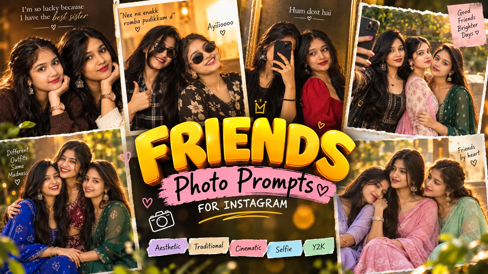 Friends Prompt Girls Instagram: Best AI Friendship Photo Prompts to Create Viral Best-Friend Pictures | Trending Insta Prompts